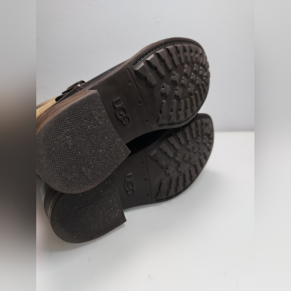 UGG Australia Chancery Water Resistant Shearling Lines Brown Leather Boots S 7.5 - Picture 14 of 16